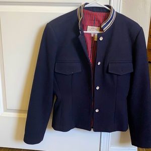 1990s Armani Jeans Vintage Size medium blue wool coat